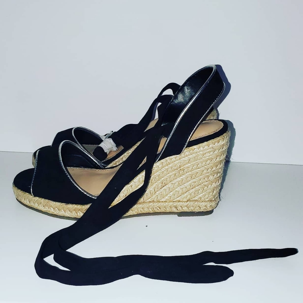 JustFab Lace-Up Espadrille Wedge